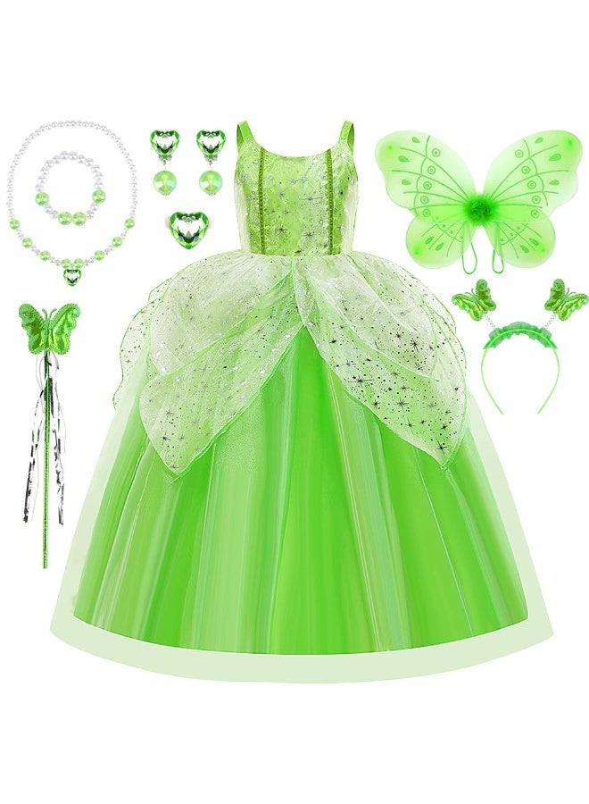 فستان تنكر تينكر بيل للأميرات الفتيات - زي تنكري للأميرات والفراشات للفتيات لحفلات عيد الميلاد ومهرجانات الكرنفال وكوسبلاي عيد الميلاد - Image 2